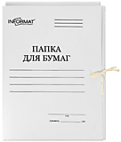 Папка Дело с завязками цвет мел БЕЛЫЙ inФормат 440г/м2 (120)