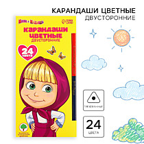 Карандаши 24цв ArtFox STUDY дерев/трехгр/корп 2-х сторон Маша и Медвед к/уп