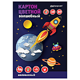 Картон мел 10цв 10л 2стор Schoolformat (8цв+1цв золото+1цв серебро) в папке (1/50)