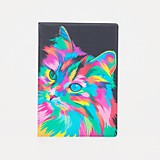 Обложка для паспорта ПВХ разноцветный Котик