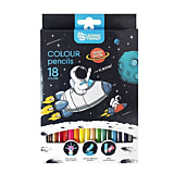 Карандаши 18цв schoolФормат дерев/шестигр/корп SPACE ADVENTURE к/уп (1/8)