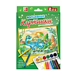 Игра Набор д/тв Волшебные картинки (воск. мелки, акварель, трафарет) Игра Набор д/тв Волшебные картинки (воск. мелки, акварель, трафарет)