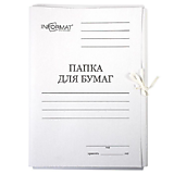 Папка Дело с завязками цвет мел БЕЛЫЙ inФормат 320гр2 (200)НЕЗАКАЗ