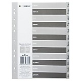 Разделитель А4 по месяцам 12л inФормат пластик серый