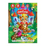 Картон мел  8цв  8л Creativiki 190г/м2 (1/20)