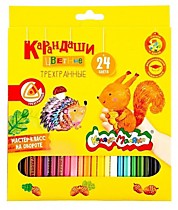 Карандаши 24цв Каляка-Маляка дерев/трехгр/корп к/уп (1/6/120)