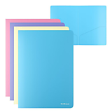 Уголок жесткий А4 180мкм ErKr DIAGONAL PASTEL непрозр , асс 53602