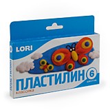 Пластилин  6цв 120г LORI классика со стеком к/уп (1/20)
