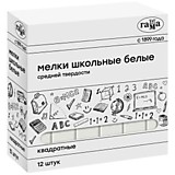 Мел шк бел  12шт ГАММА сред/твердости квадратная форма, к/уп (1/15)