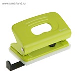 Дырокол  10л 2отв Lamark Metallic металл/корп линейка светло-зелёный